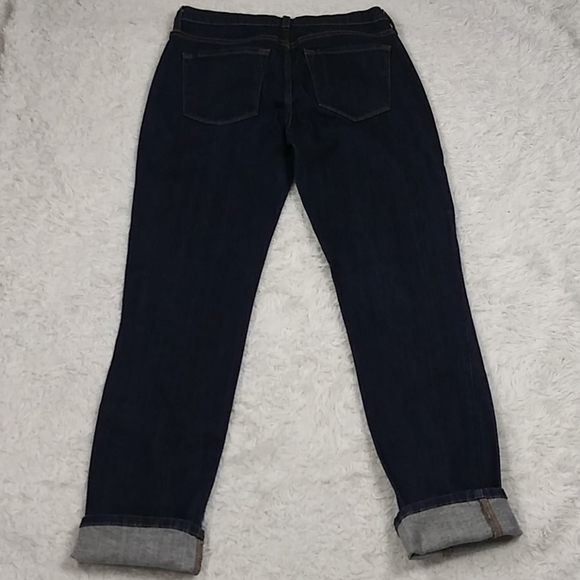 J Brand For Theory Georgia Philosophy Blue Raw Dark Wash Mid Rise Ankle Jean - Picture 11 of 14
